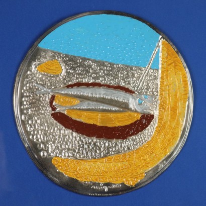 Bas-relief on silver by Giuseppe Mign,Fishing of sardines,Giuseppe Migneco,Giuseppe Migneco,Giuseppe Migneco,Giuseppe Migneco,Giuseppe Migneco,Giuseppe Migneco
