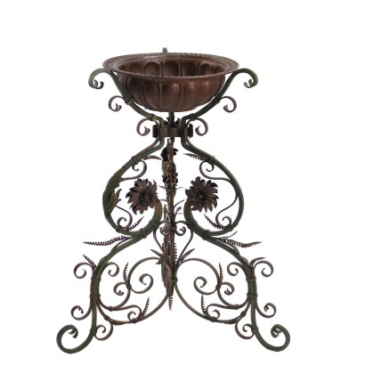 Wrought Iron Perch with Copper Basin