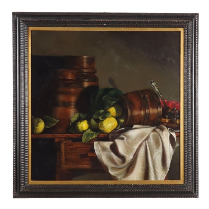 Contemporary Painting by Carin K. Gerard Still Life with Wood Banch 96