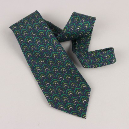 Vintage Blue and Green Gucci Tie Silk Italy