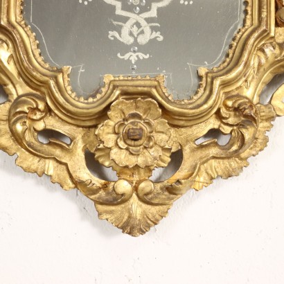 Gruppe von 4 Barocken Spiegeln Glas Italien XVIII Jhd