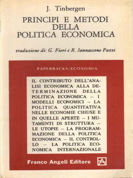 libro franco angeli principi e metodi della politica economica