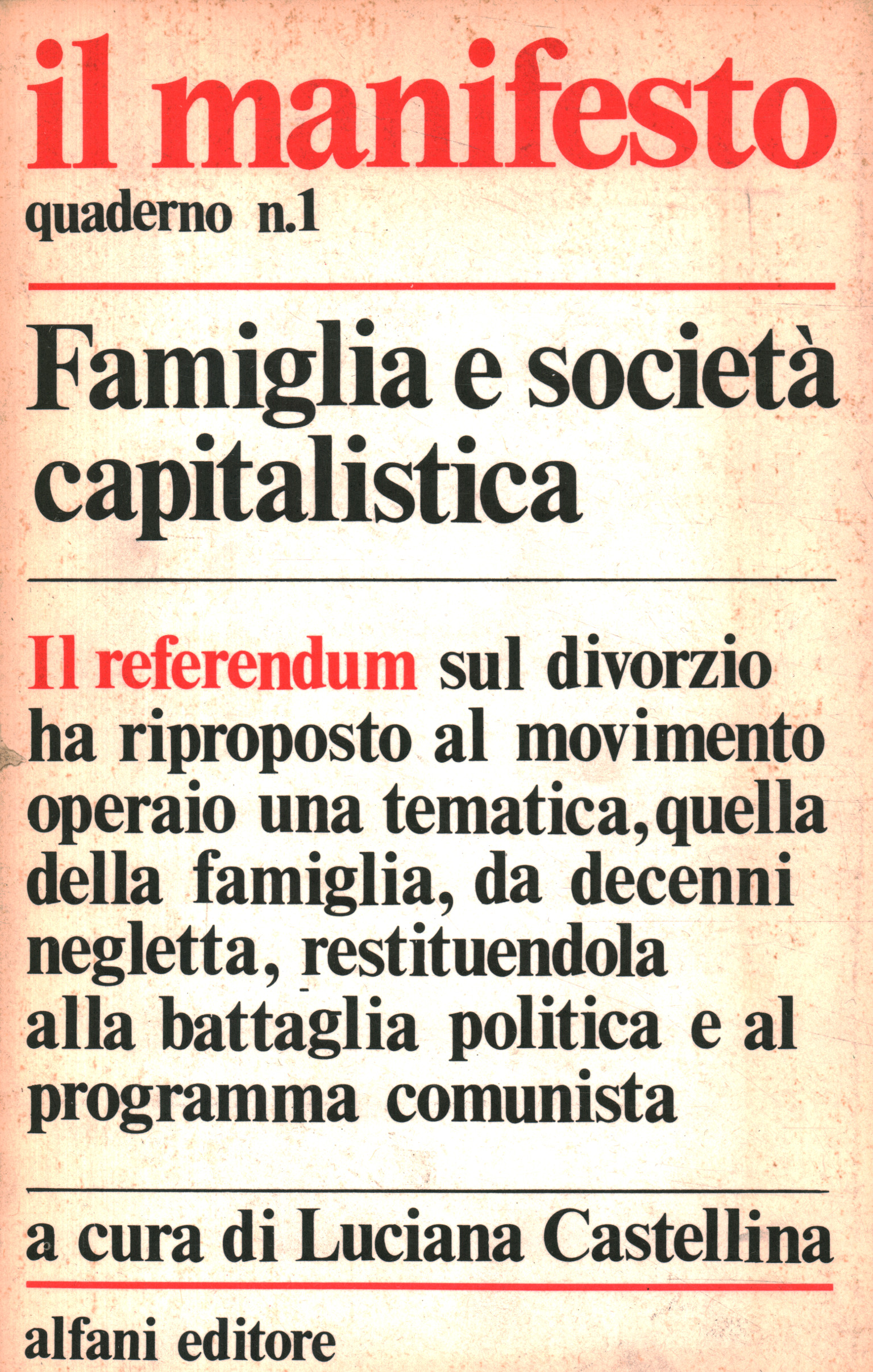 Il manifesto. Famiglia e società ca