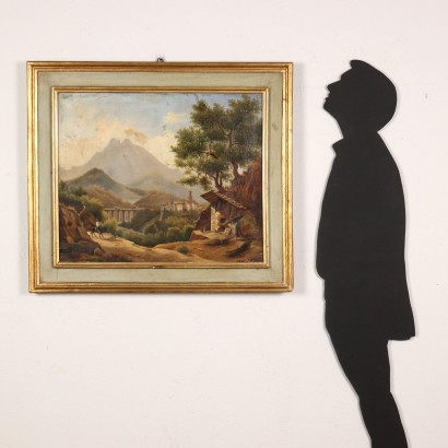 arte, arte italiana, pittura ottocento italiana,Dipinto di Giacomo Micheroux,Paesaggio con figure e forno del pane,Giacomo Micheroux,Giacomo Micheroux,Giacomo Micheroux,Giacomo Micheroux,Giacomo Micheroux