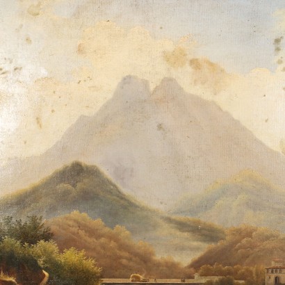 arte, arte italiana, pittura ottocento italiana,Dipinto di Giacomo Micheroux,Paesaggio con figure e forno del pane,Giacomo Micheroux,Giacomo Micheroux,Giacomo Micheroux,Giacomo Micheroux,Giacomo Micheroux