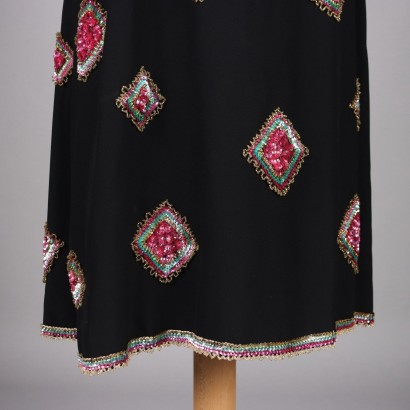 Vintage Dress with Beads Size 16/18 Cloth 1960s Embroideries