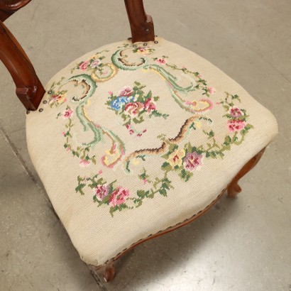 Ancient Louis Philippe Chairs Italy \'800 Padded Seats Flowers