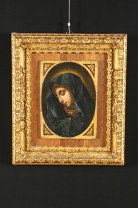 arte, 800, arte ottocentesca, fine 800, Carlo Dolci (1616-1686), madonna del dito, olio su tavola, copia