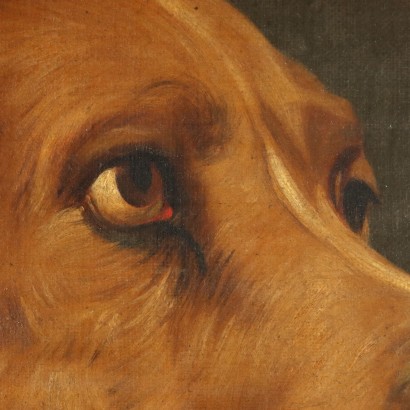 arte, arte italiana, pittura novecento italiana,Dipinto con Ritratto di Cane,"Odin A Bloodhound"%2