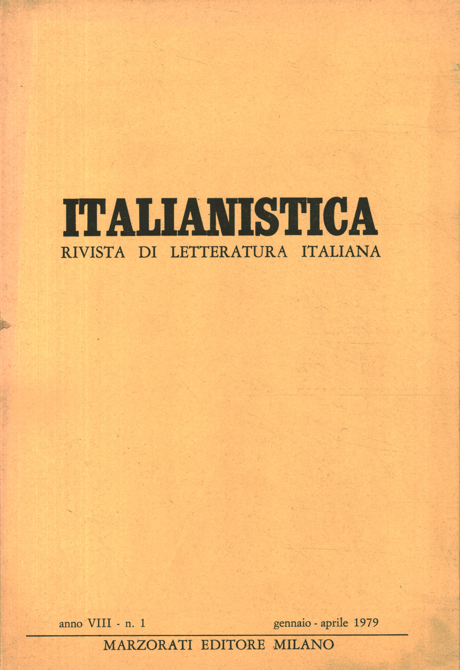 Italianistica: journal of Italian literature