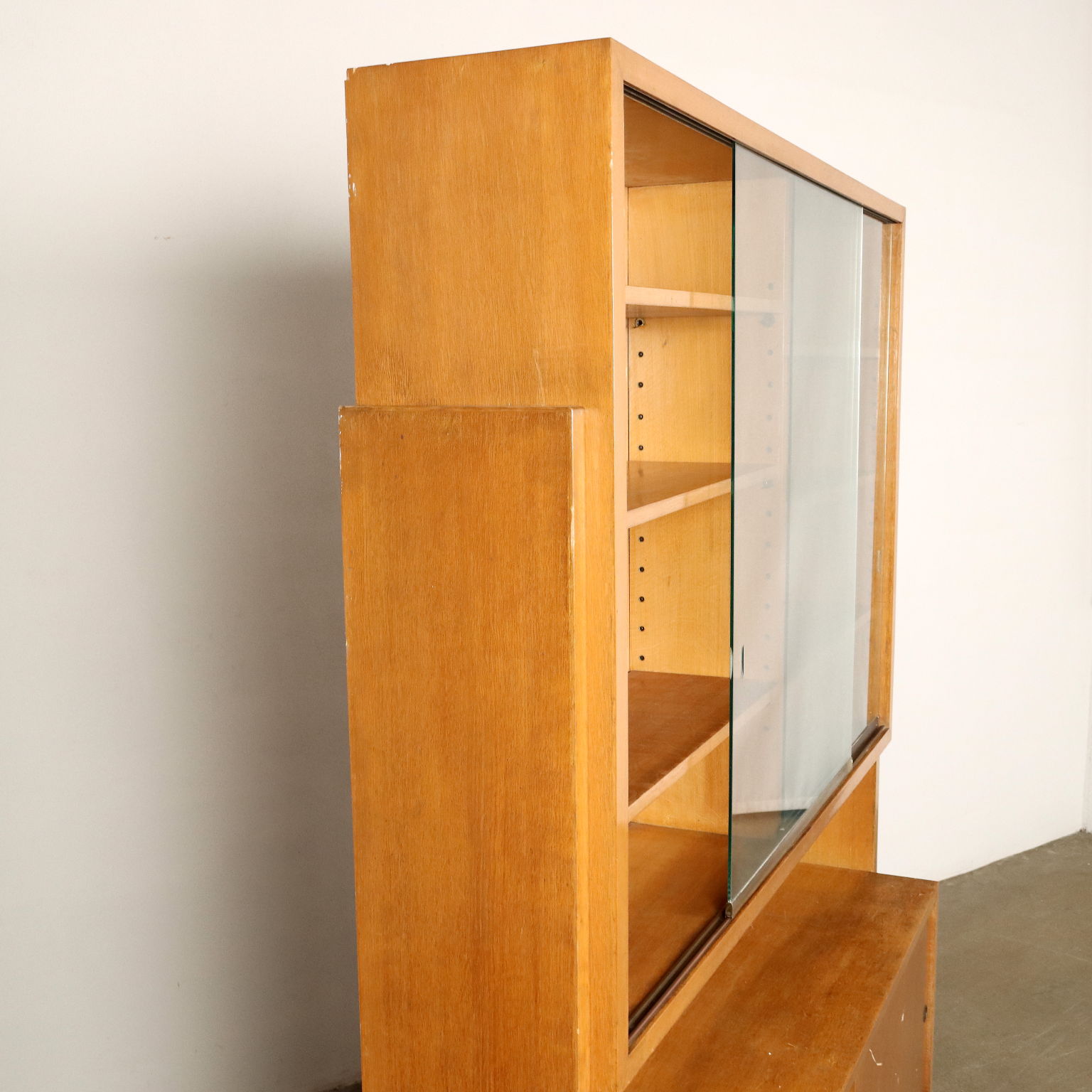 Mobile ufficio libreria studio Vetrina scaffale in legno design anni 50  vintage