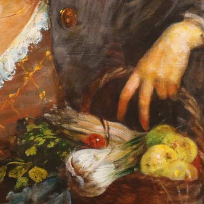 Dipinto di Giacomo Moretti ,Giovane donna con cesto di verdure,Giacomo Moretti,Giacomo Moretti,Giacomo Moretti,Giacomo Moretti,Giacomo Moretti