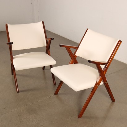 GROUPE DE FAUTEUILS DES ANNEES 50/60, Paire de fauteuils des années 50-60