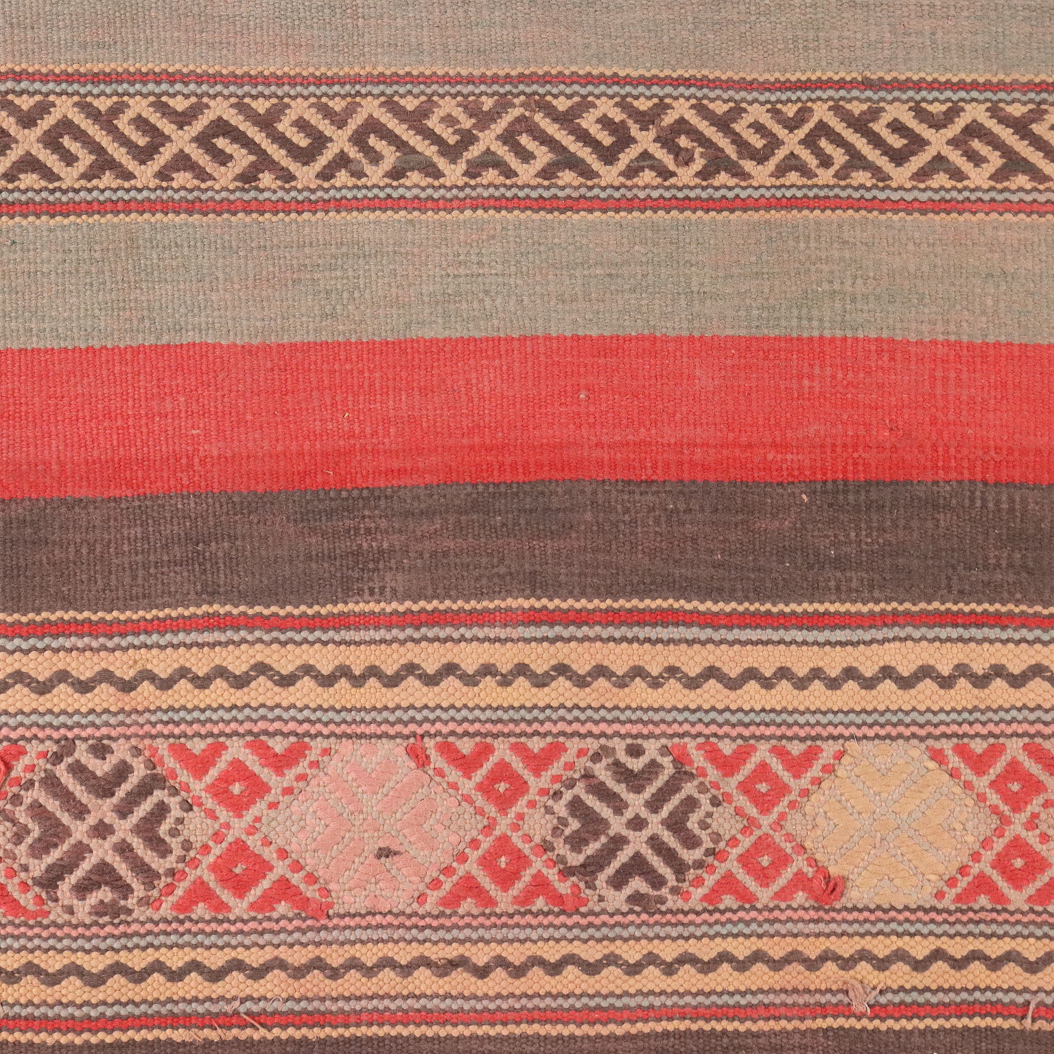 Tappeto Vintage Kilim Turchia Cotone Nodo Fine Fabbricazione Manuale