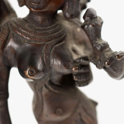 Krishna mit einer Gopi-Bronzeskulptur