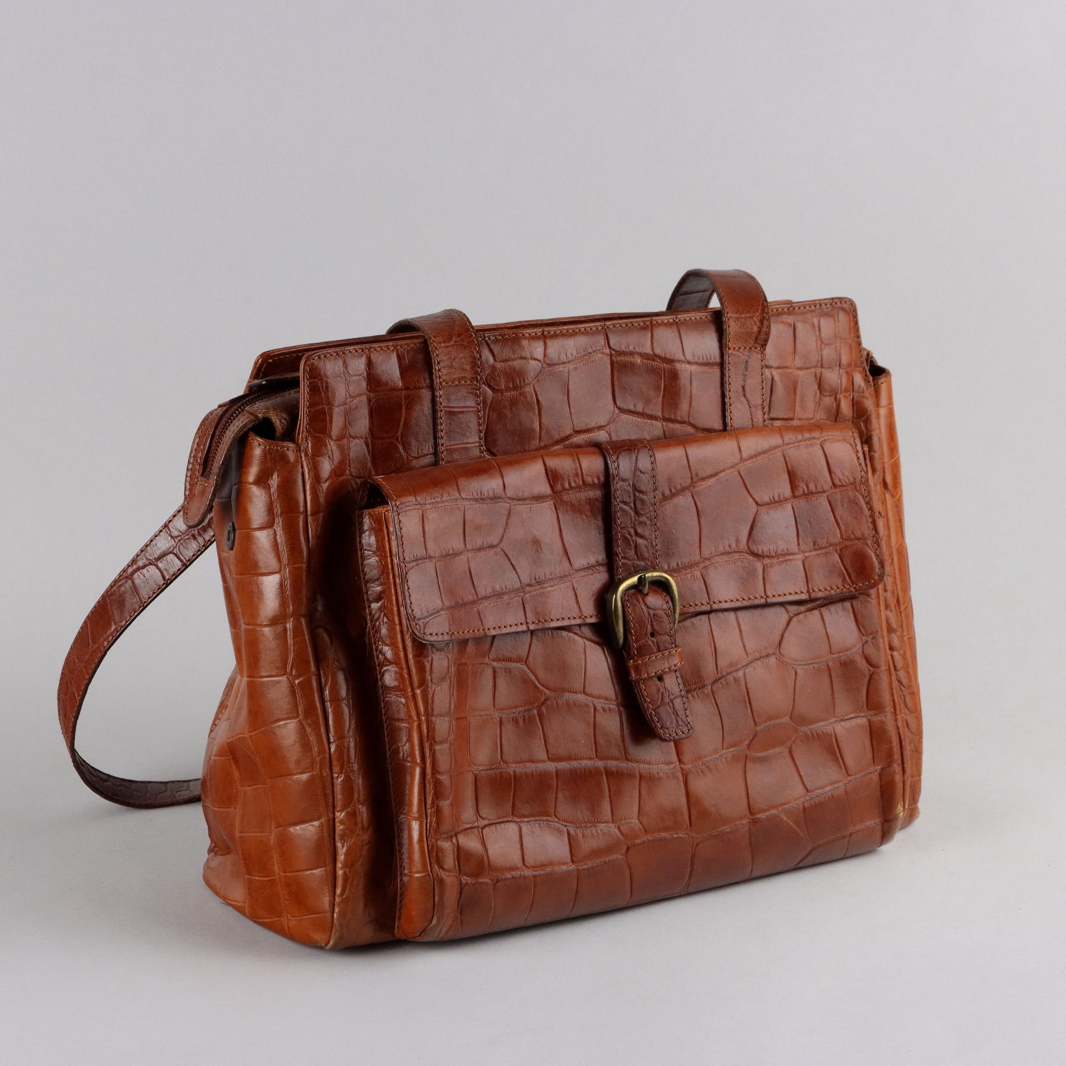 Max Mara Handbag Shoulder Bag Purse Caramel Patent Leather Italy | eBay