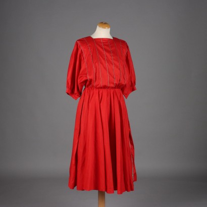 Robe en coton rouge vintage