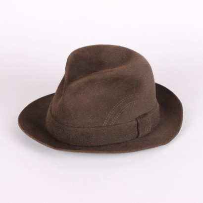 Vintage Brown Borsalino Fedora Hat Felt Italy 55 cm