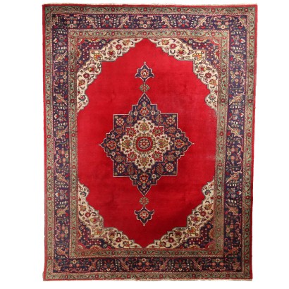 Ancient Persian Carpet Cotton Wool Big Knot Handmade