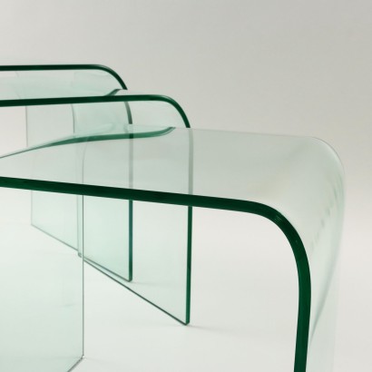 Tables gigognes en verre des années 1900, Tables gigognes en verre des années 1960
