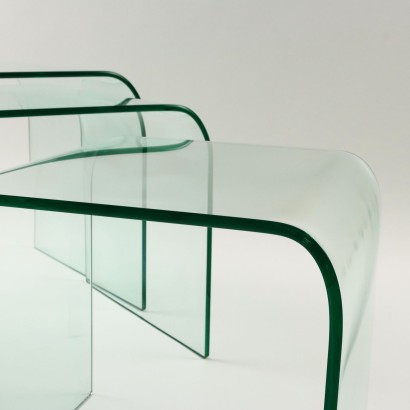 Glass nest tables from the 1900s, Glass nest tables from the 1960s