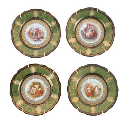 Group of Vi porcelain saucers