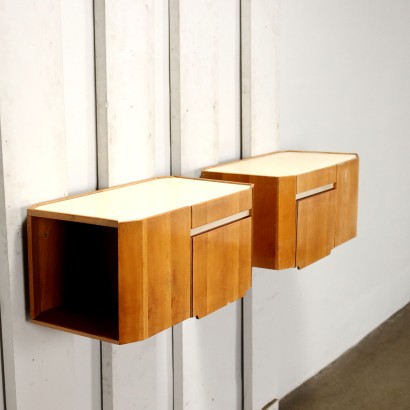 Wall-mounted bedside tables from the 60s