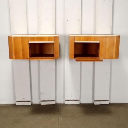 Wall-mounted bedside tables from the 60s