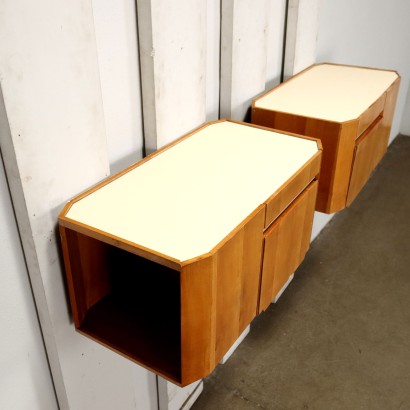 Wall-mounted bedside tables from the 60s