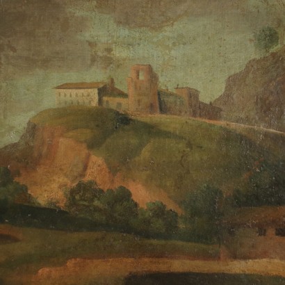 art, art italien, peinture italienne du XIXe siècle, Paysage avec personnages