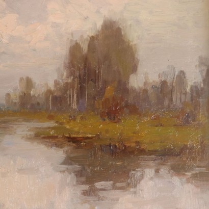 Painting by Romeo Borgognoni,Landscape with river,Romeo Borgognoni,Romeo Borgognoni,Romeo Borgognoni