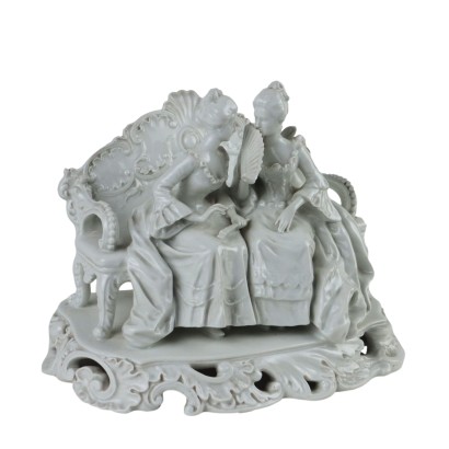 Sculptural Group in White Porcelain Gi