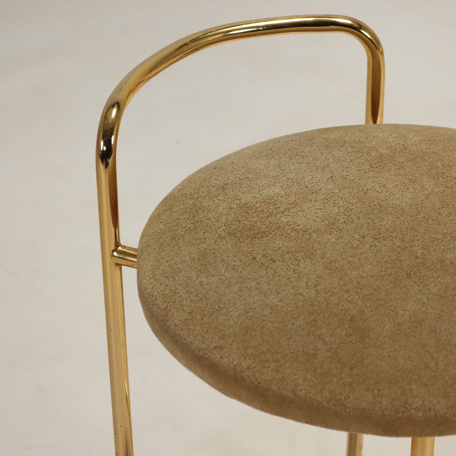 Della Brass Bamboo Bar Stool with Back