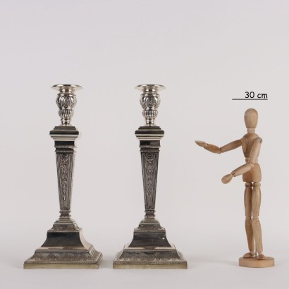 Pair of Candelabra in 835 Silver