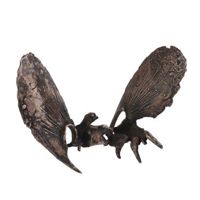 Vintage Sculpture by Q. Ghermandi Wings Metal Objects 1988