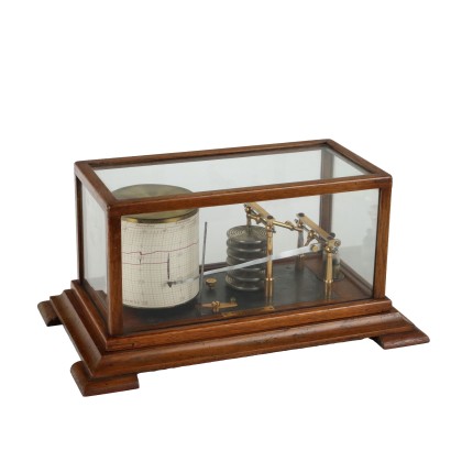 Barograph Wilson & Sharp Edinburgh Anfang des XX Jhs Holz Metall