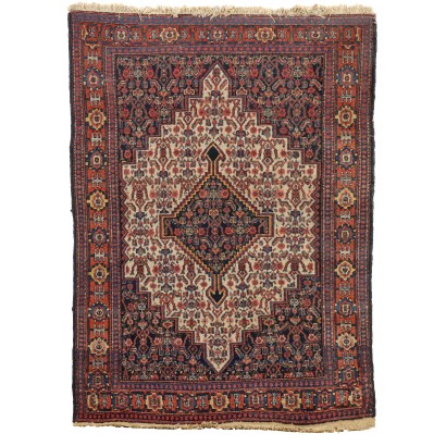 Tapis Ancien Coton Laine Noeud Fin 146 x 107 cm