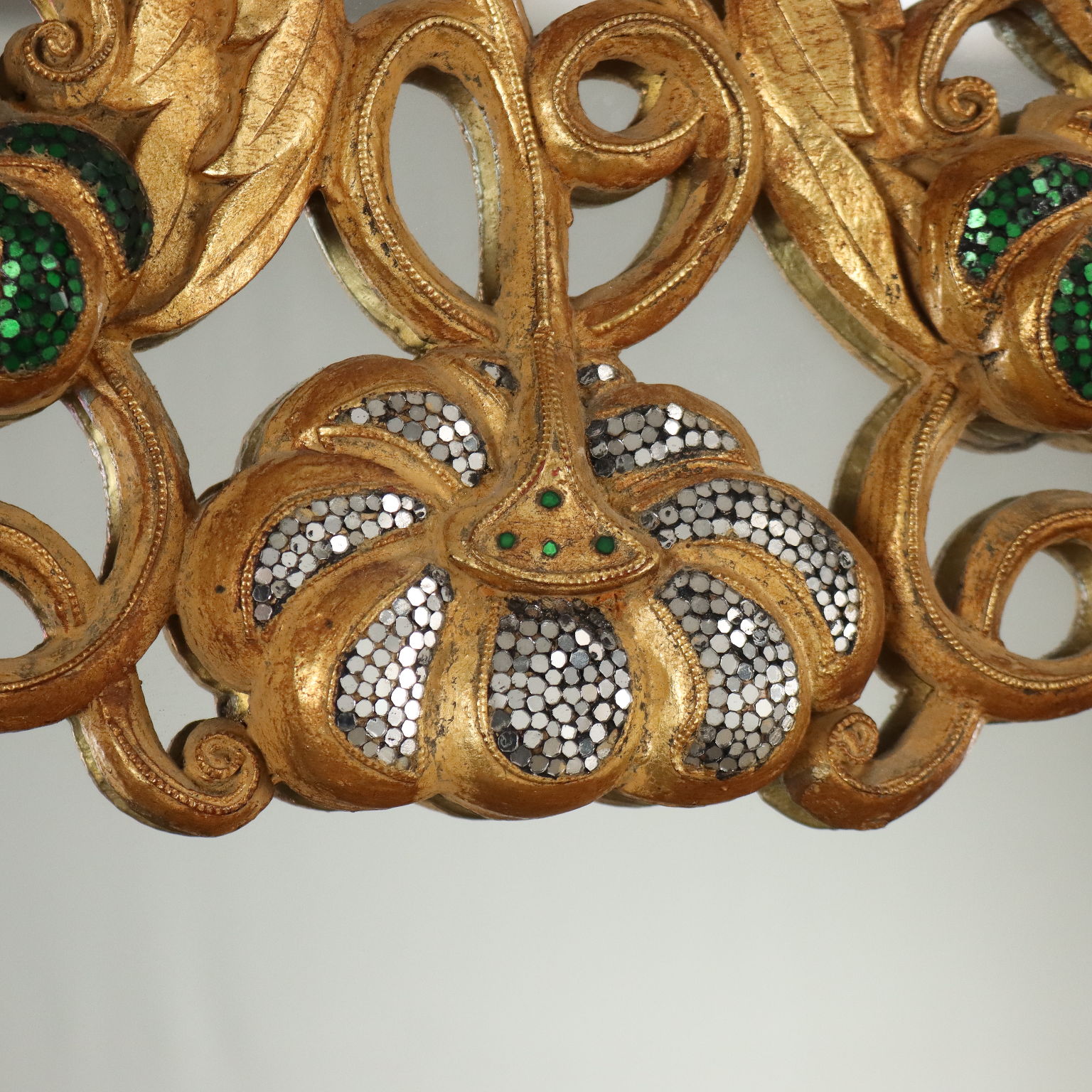 Italian Brass Shield Mirror with motif – Litten Tree Antiques