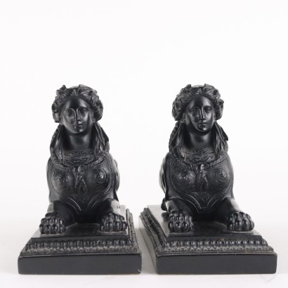 Pair of Resin Sphinxes