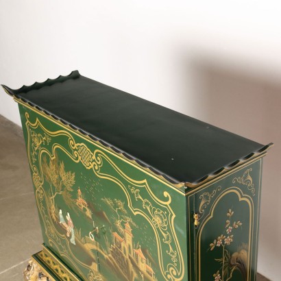 LACKIERTE KONSOLE, Barschrank im Chinoiserie-Stil