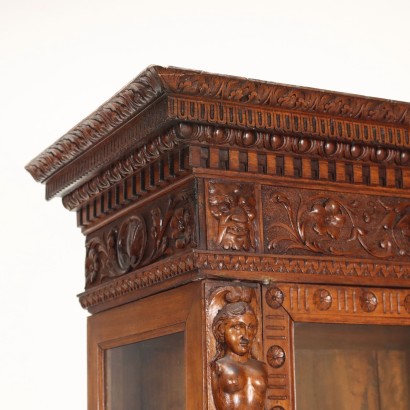 Neo-Renaissance showcase in walnut