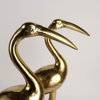 Pair of Flamingos in Gilt Bronze