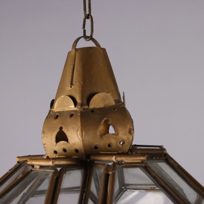 Pair of Golden Metal Lanterns