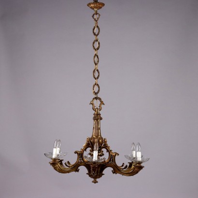 Chandelier in Gilded Bronze Style