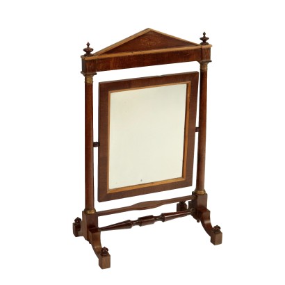 Petit Miroir de Table Ancien Style Empire en Bois Italie XXe Siècle