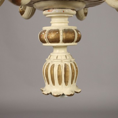 Chandelier in Lacquered and Gilded Wood