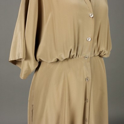 Robe en soie beige vintage Max Mara