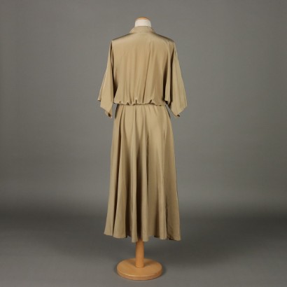 Vestido de seda beige vintage de Max Mara