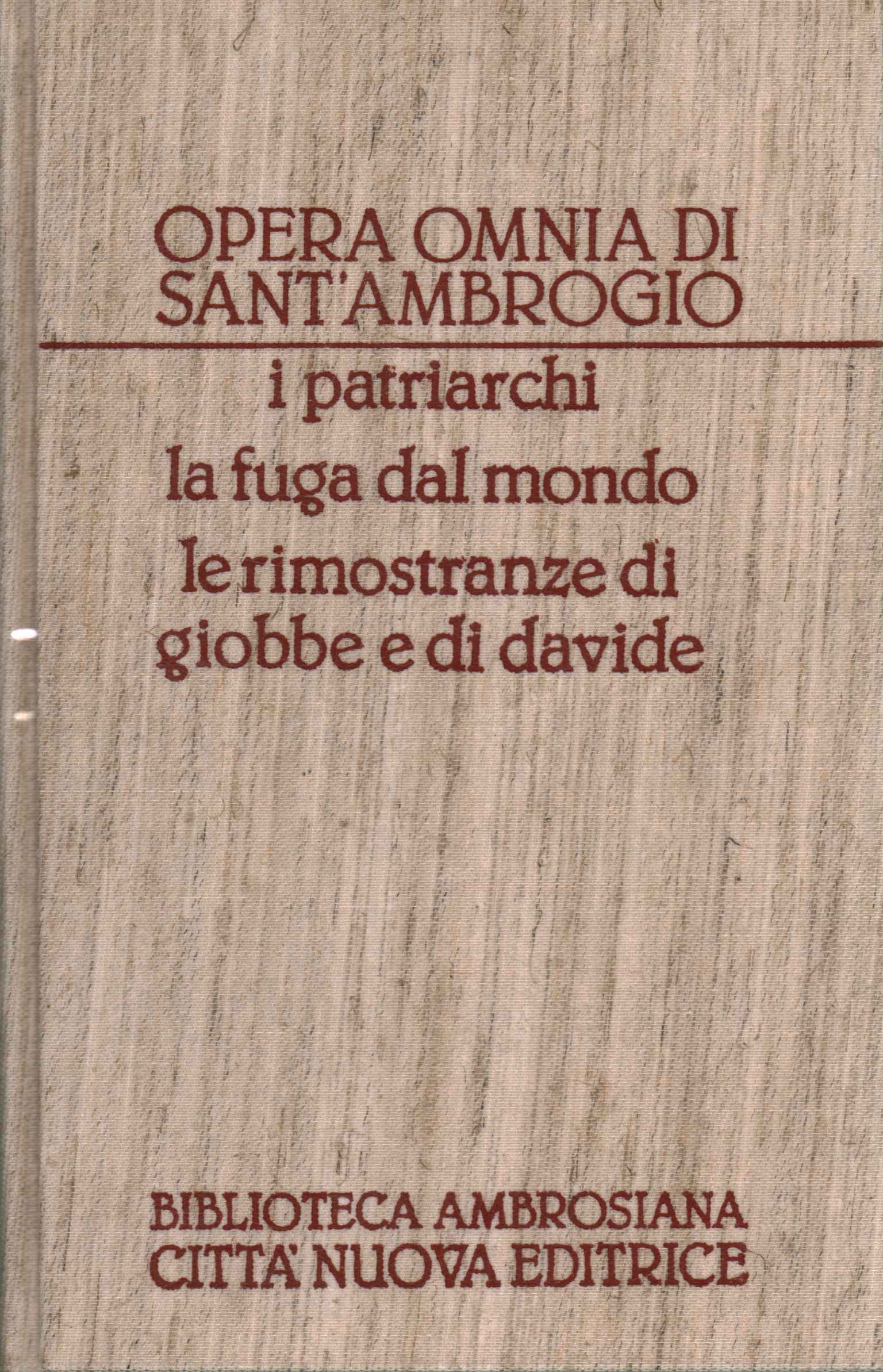 Opéra Omnia. Les patriarches L'évasion de l'Opera Omnia de Sant'Ambrogio. OU