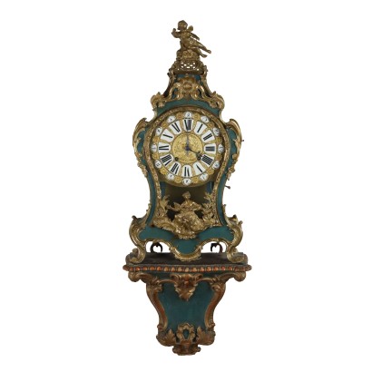 Horloge avec étagère en bois